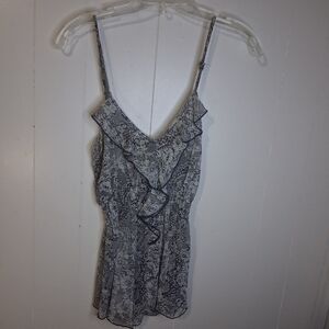 Poetry Charcoal Floral Ruffle Camisole
